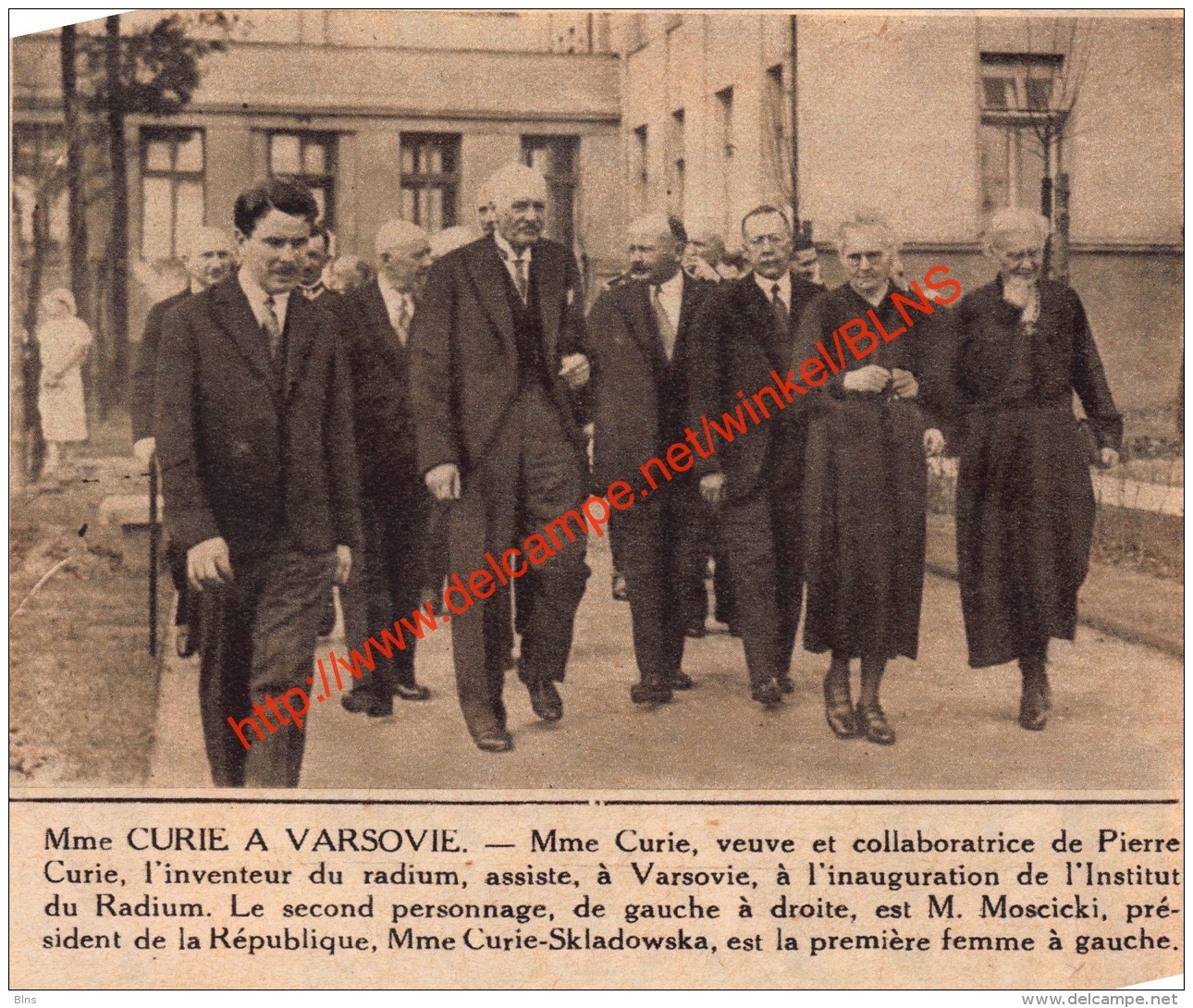 Marie Curie  - 1932- Illustration 11x9cm - Historische Documenten