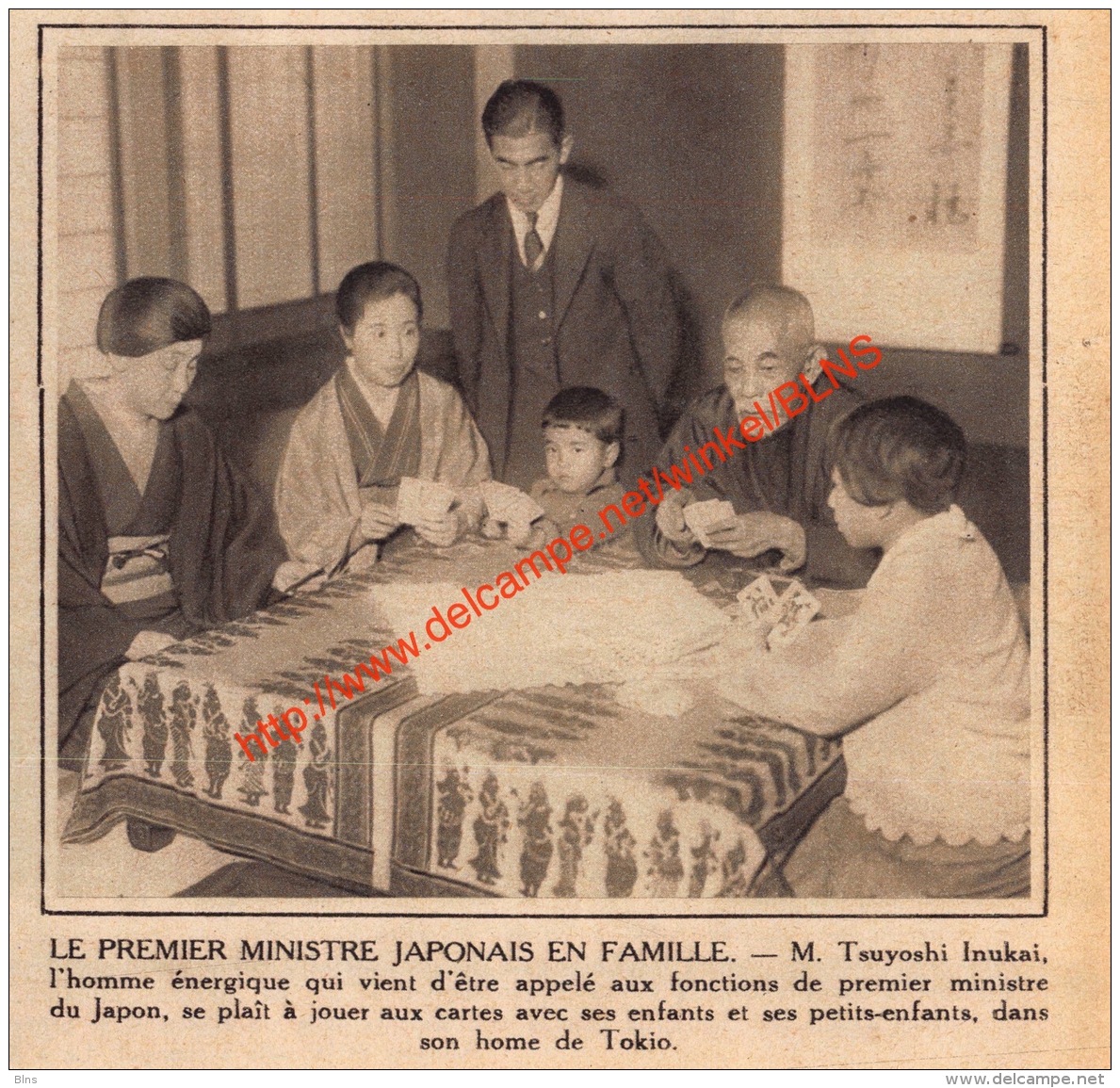 Premier Ministre Tsuyoshi Inukai - Tokio Japon Japan - 1932- Illustration 11.5x11cm - Documents Historiques