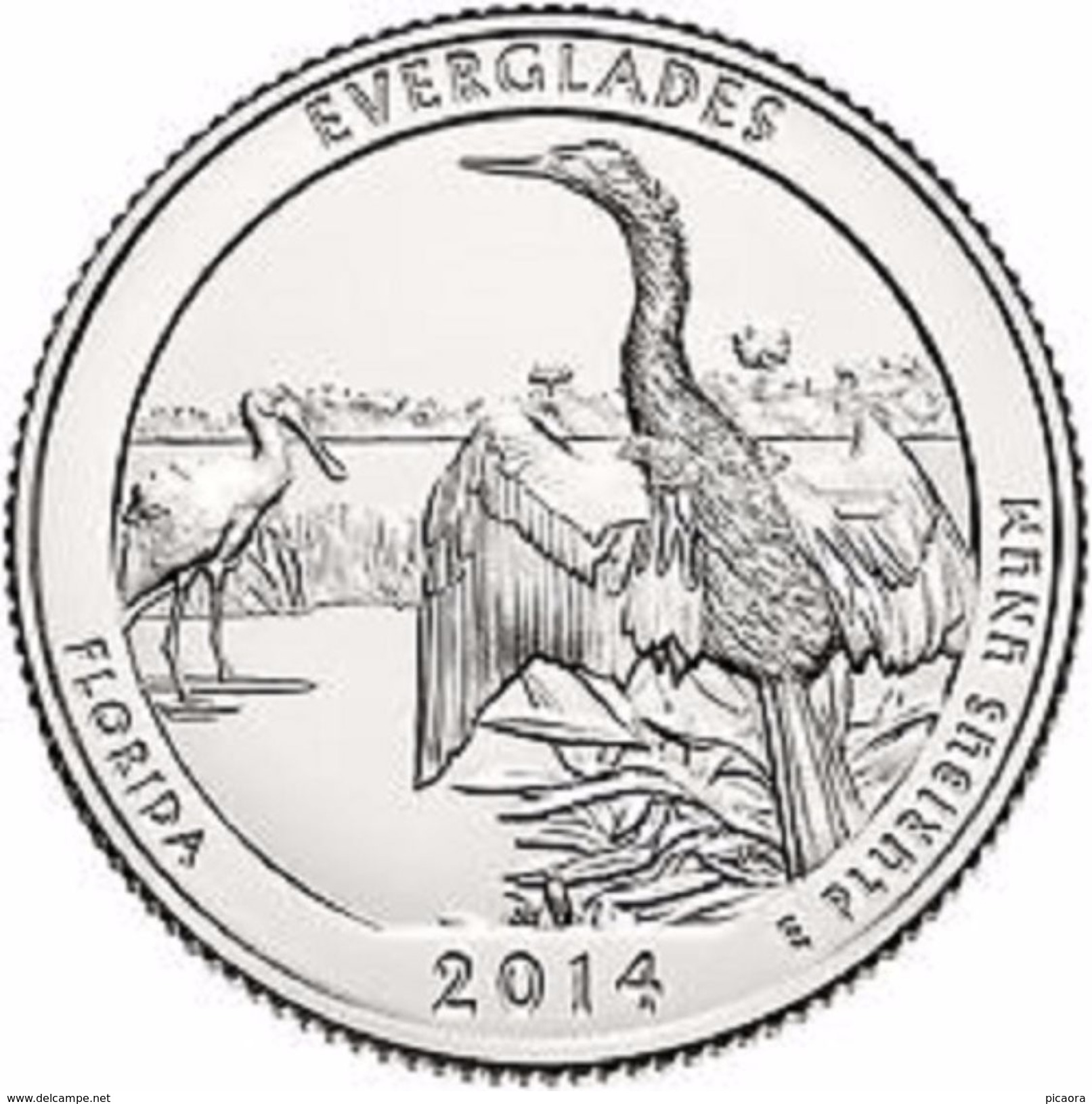 USA EEUU 25 CENTS. QUARTER DOLLAR EVERGLADES  2014  D O P  A ELEGIR  UNC - PAS CIRCULÉE  - SC - 2010-...: National Parks