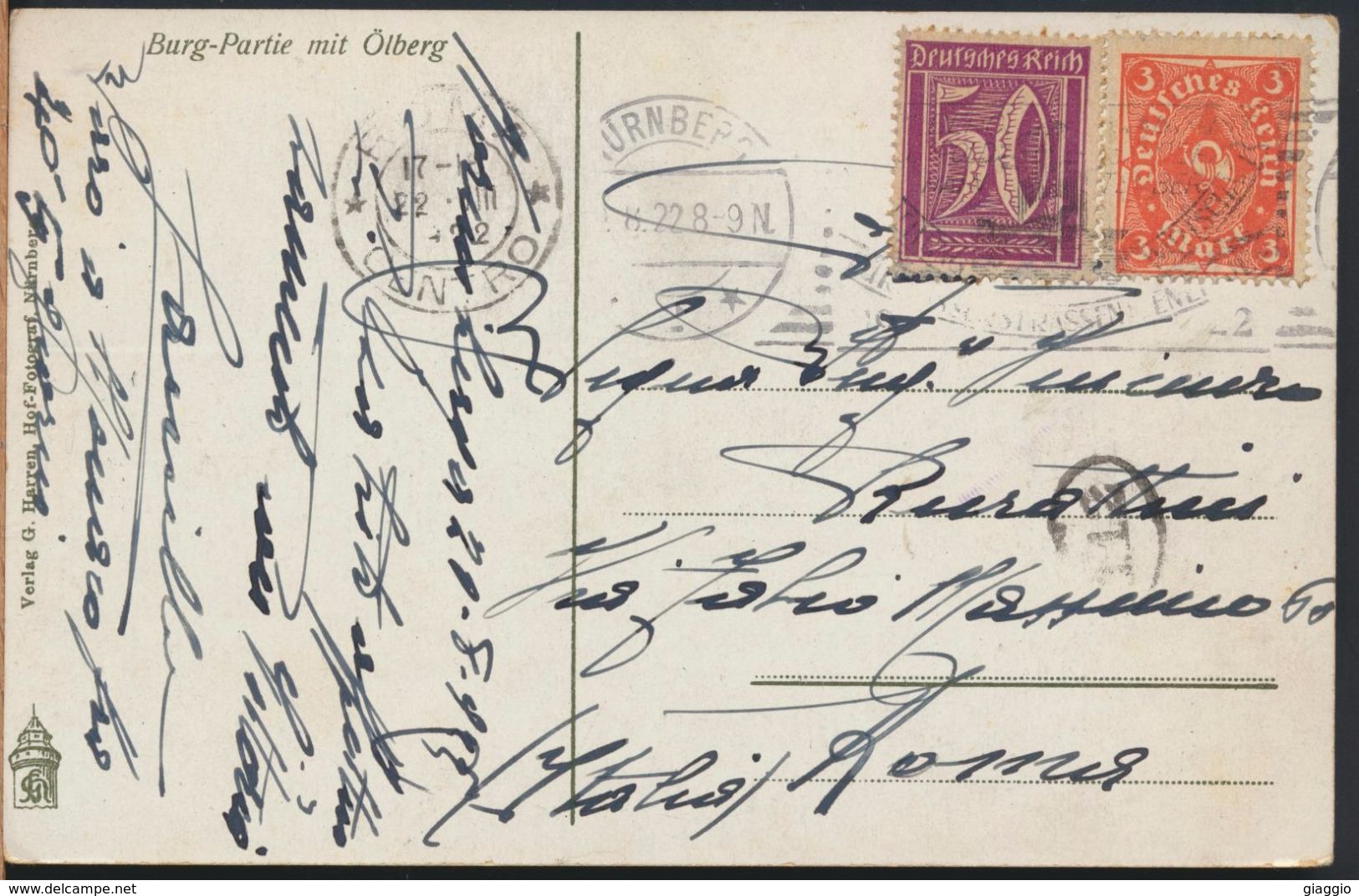 °°° 5083 - GERMANY - BURG PARTIE MIT OLBERG - 1922 With Stamps °°° - Altri & Non Classificati