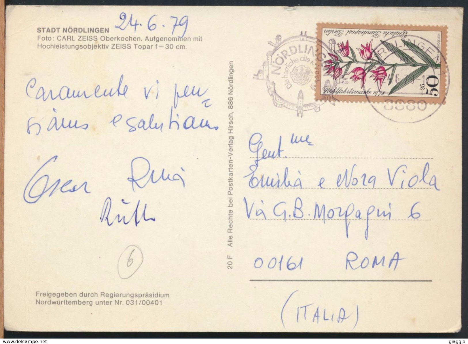 °°° 5088 - GERMANY - STADT NORDLINGEN - 1979 With Stamps °°° - Noerdlingen
