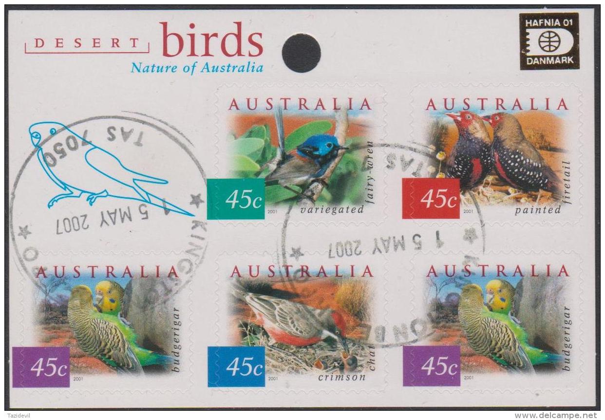 AUSTRALIA - DIE-CUT-USED 2001 45c Nature Of Australia - Desert Birds Sheetlet - Used Stamps