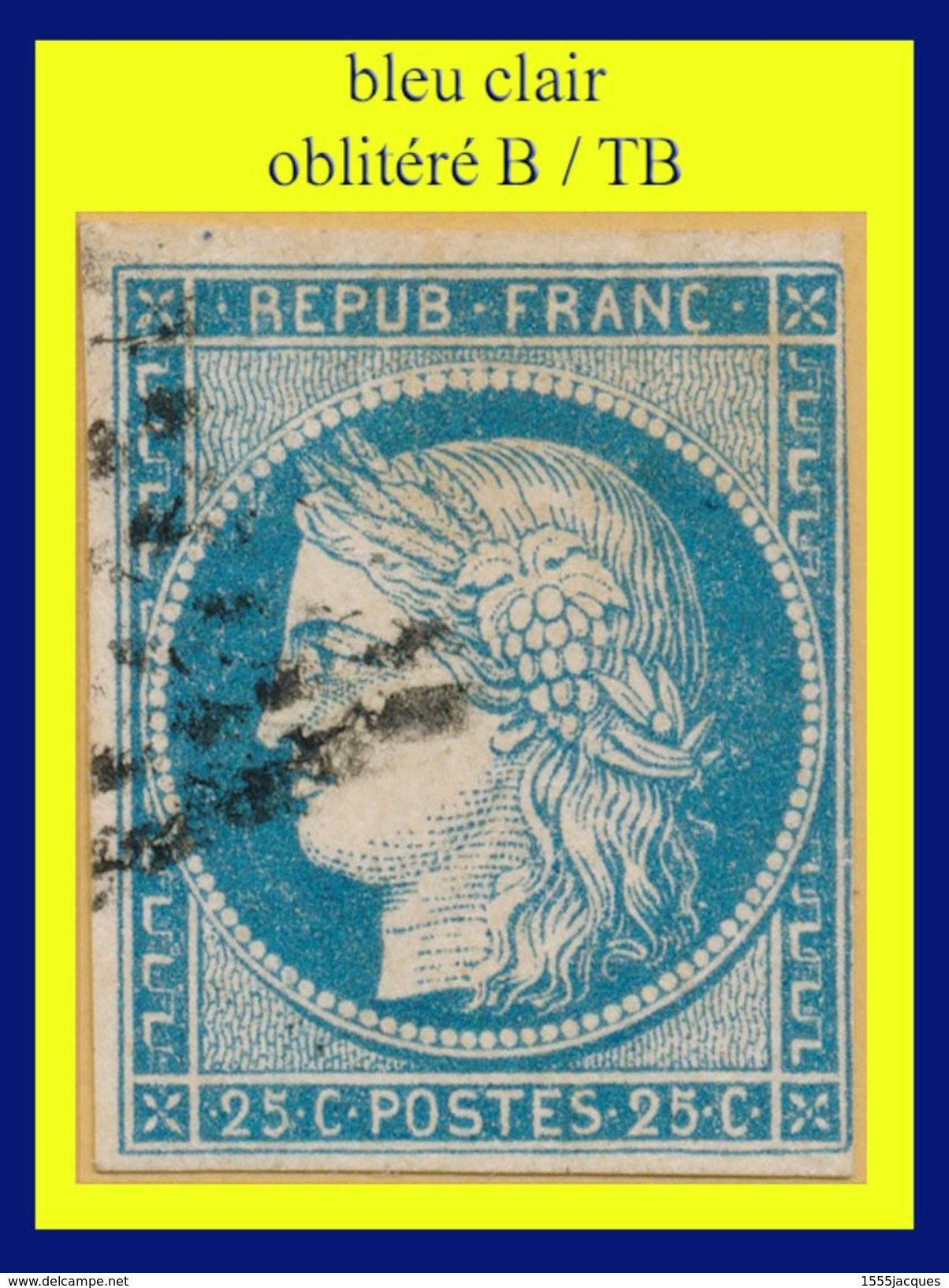 COLONIES N° 23 CÉRÈS IIIe RÉPUBLIQUE 1870 - BLEU CLAIR - OBLITÉRÉ B / TB - - Ceres