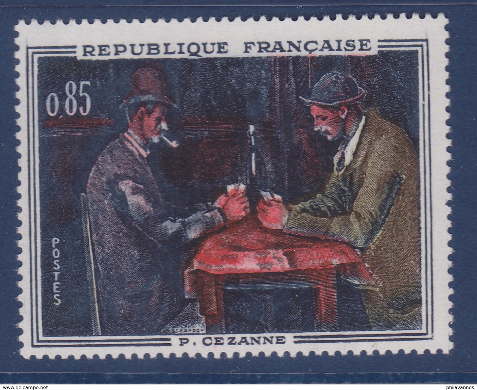 France, Petite Varieté,  Joueurs De Carte  De Cézanne, N° 1321, Nez Et Menton Blancs( 15039/11.1) - Unused Stamps