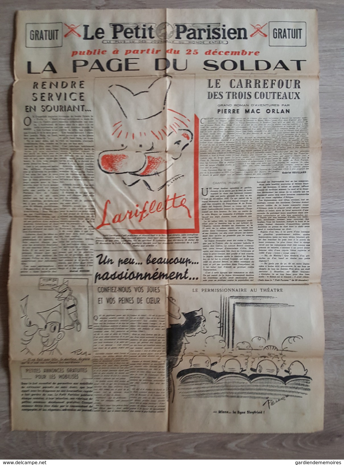 Journal, Le Petit Parisien - La Page Du Soldat Avec Une Carte Géographique Du Front De L'Est Au Dos - Illustré - Français