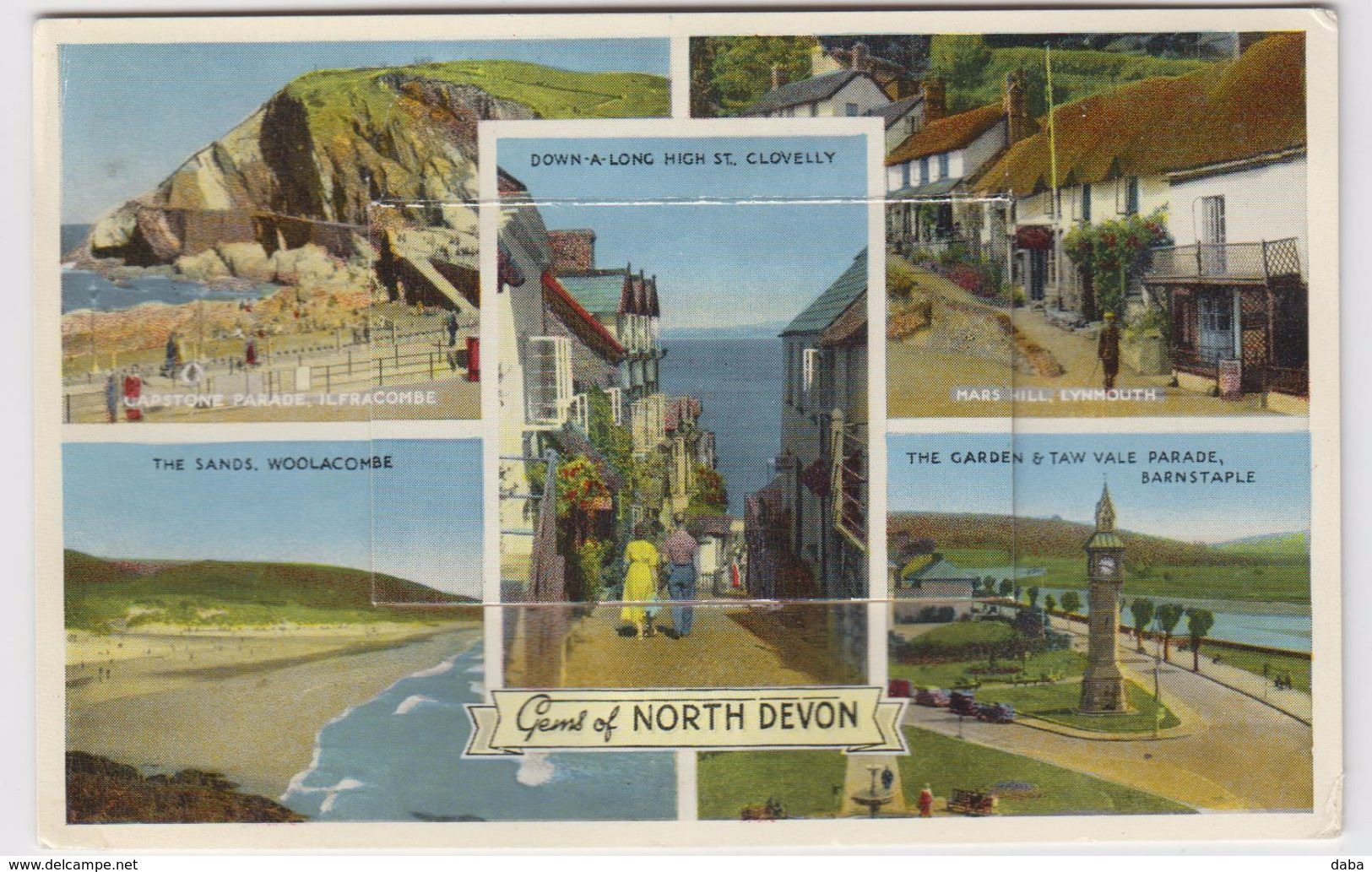 North Devon. Carte à Système. 12 Vues - Clovelly