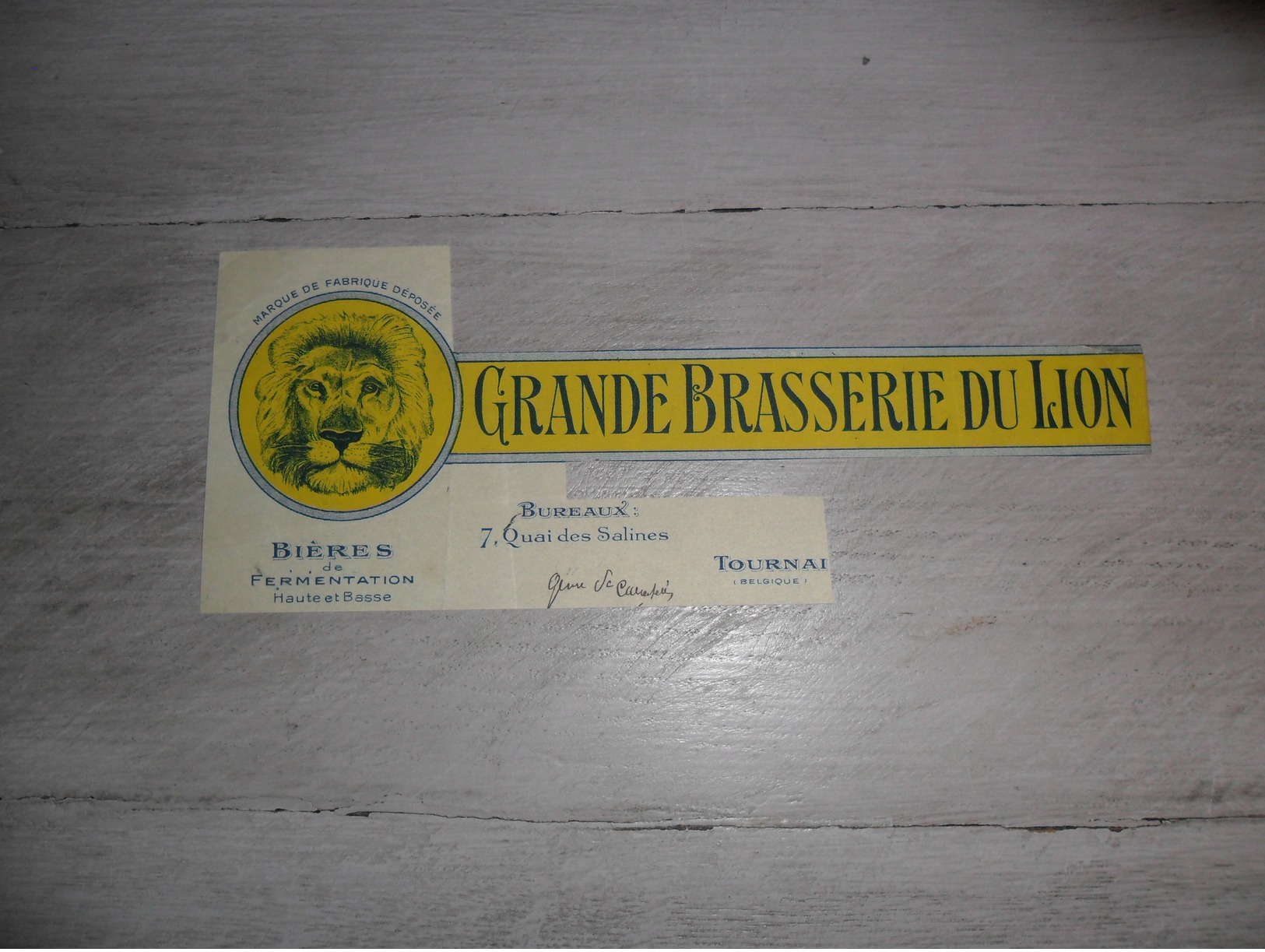 Document ( 122 )  Une Tête D' Une Facture : Grande Brasserie ( Brouwerij ) Du Lion - Bière  Bier - Tournai Doornik - Zonder Classificatie