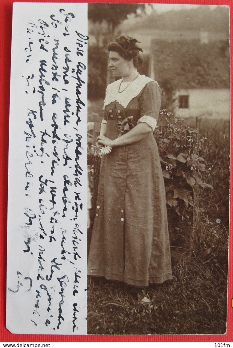 Woman Portrait 1912, Posted In Fiume - Photographs