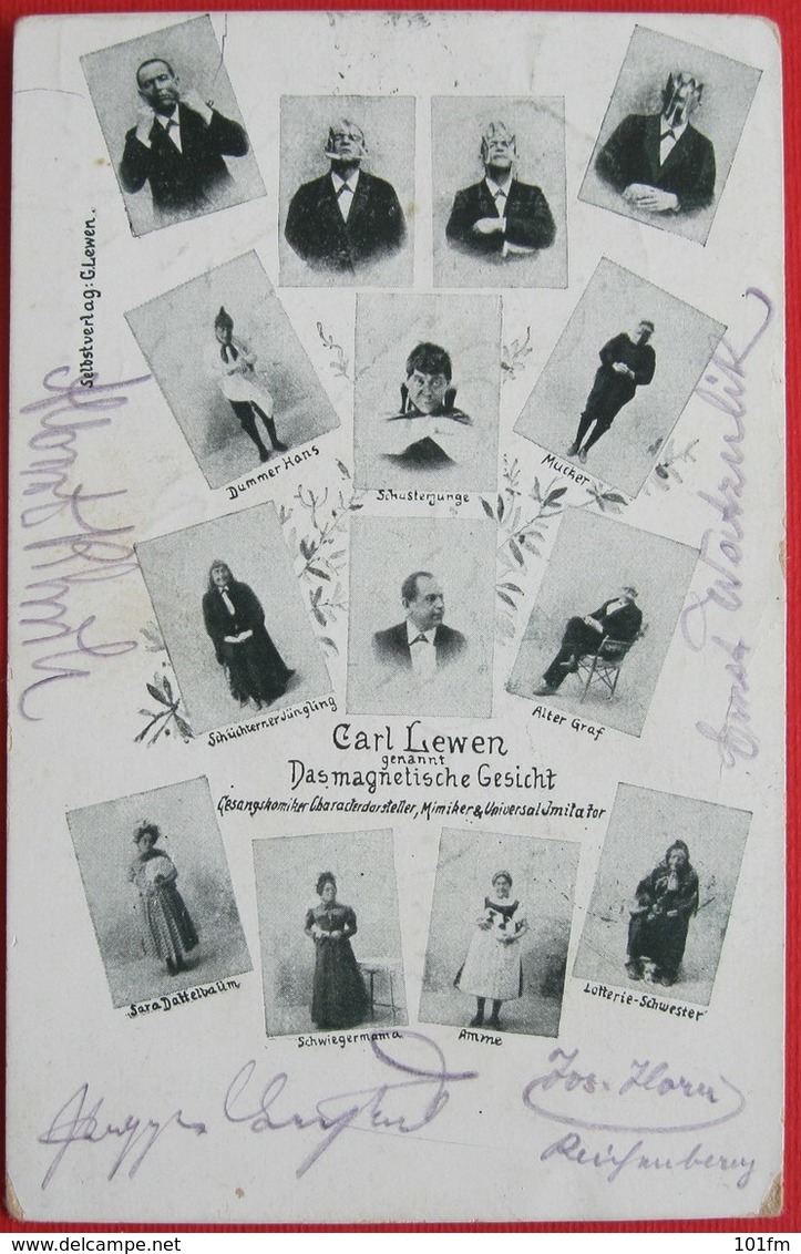 Carl Lewin - Dasmagnetische Gesicht, Mimiker Universal Imitator, Posted In Graz 1900 RRR - Artiesten