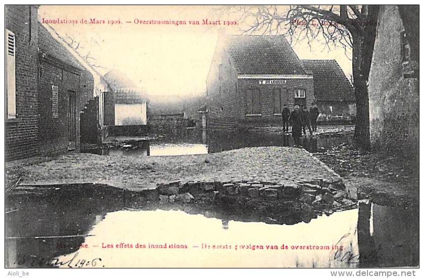 Moerzeke  -  Les Effets Des Inondations - De Eerste Gevolgen Van De Overstroming. - 1906 - Hamme