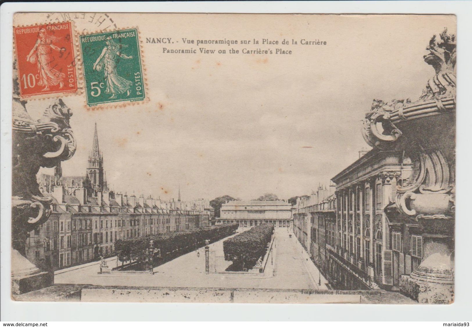 NANCY - MEURTHE ET MOSELLE - VUE PANORAMIQUE SUR LA PLACE DE LA CARRIERE - Nancy