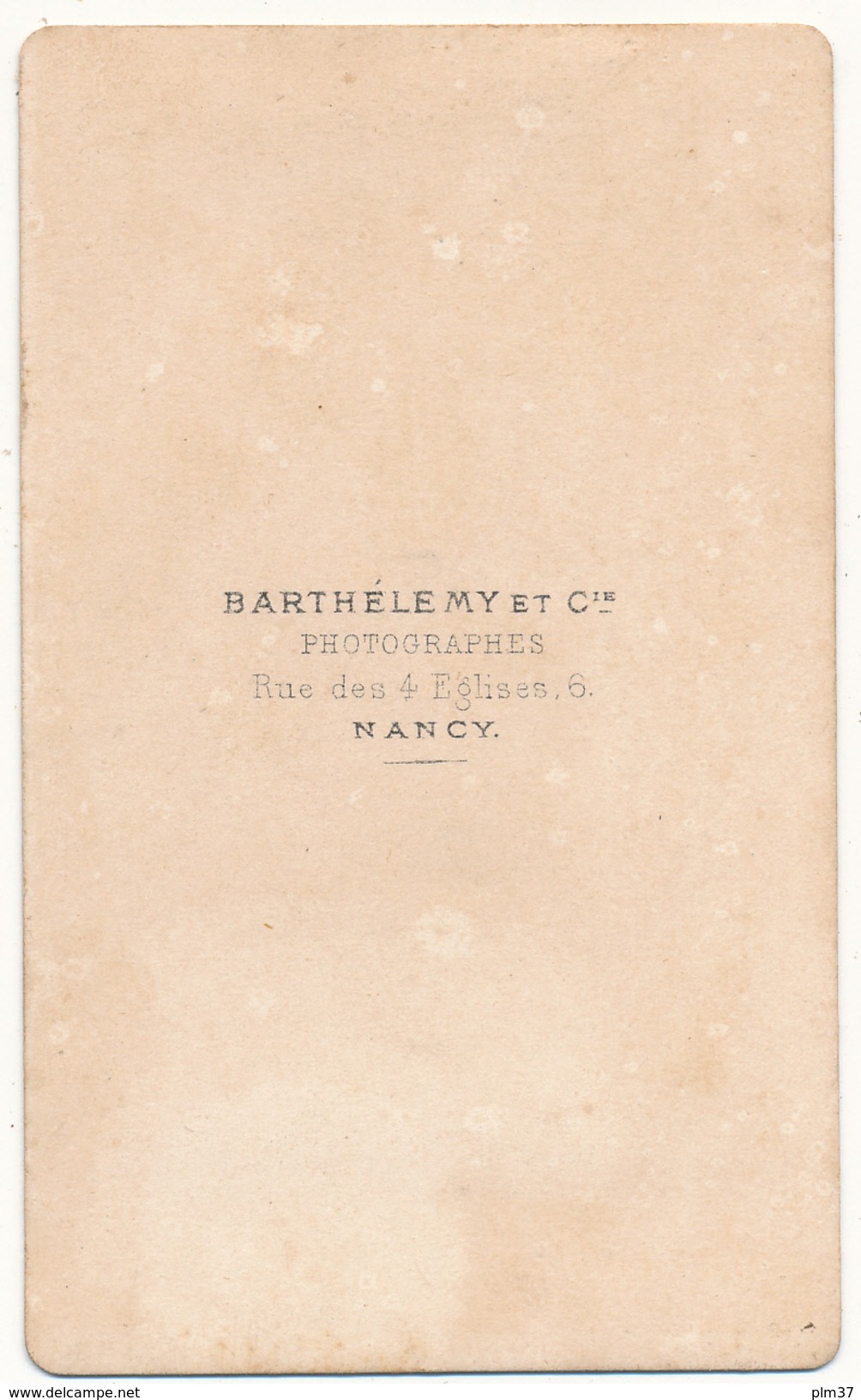 Photo CDV - Jeune Homme - Barthelemy, Nancy - Anciennes (Av. 1900)