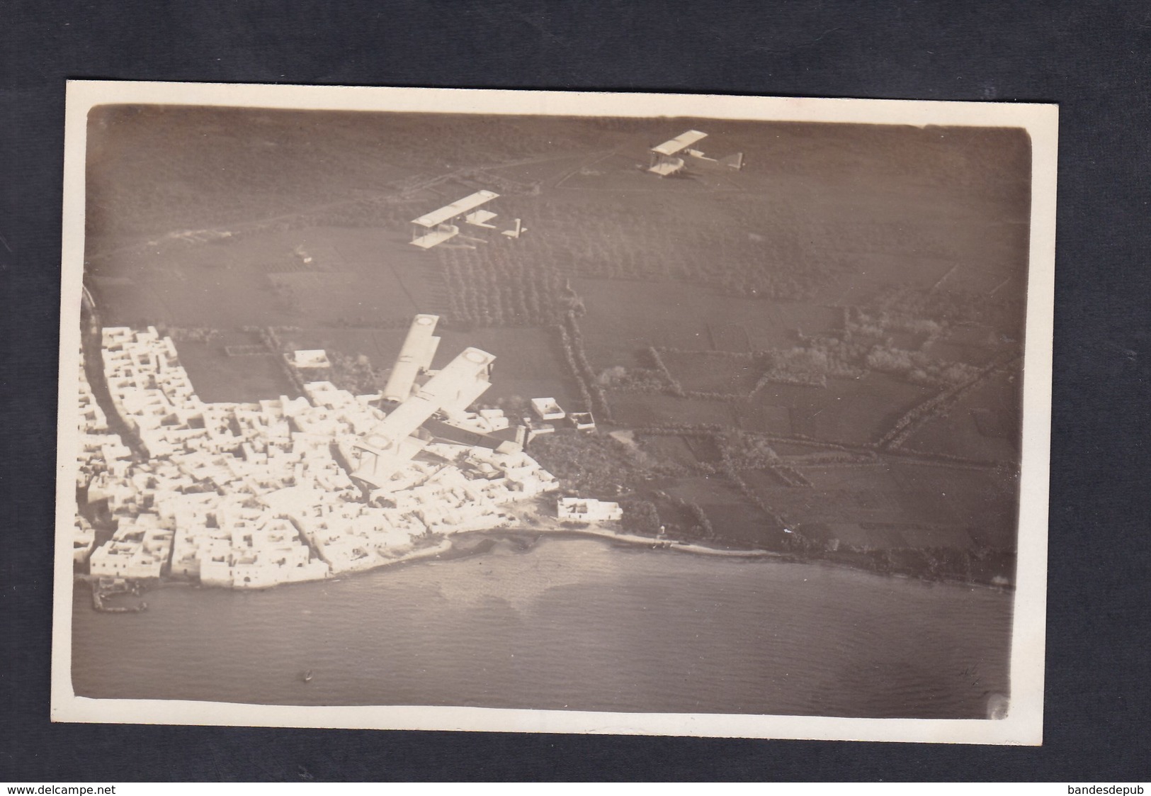 Carte Photo Avion Hydravions  Hydravion  En Vol  Aviation Maritime De Karouba Bizerte Tunisie - 1919-1938