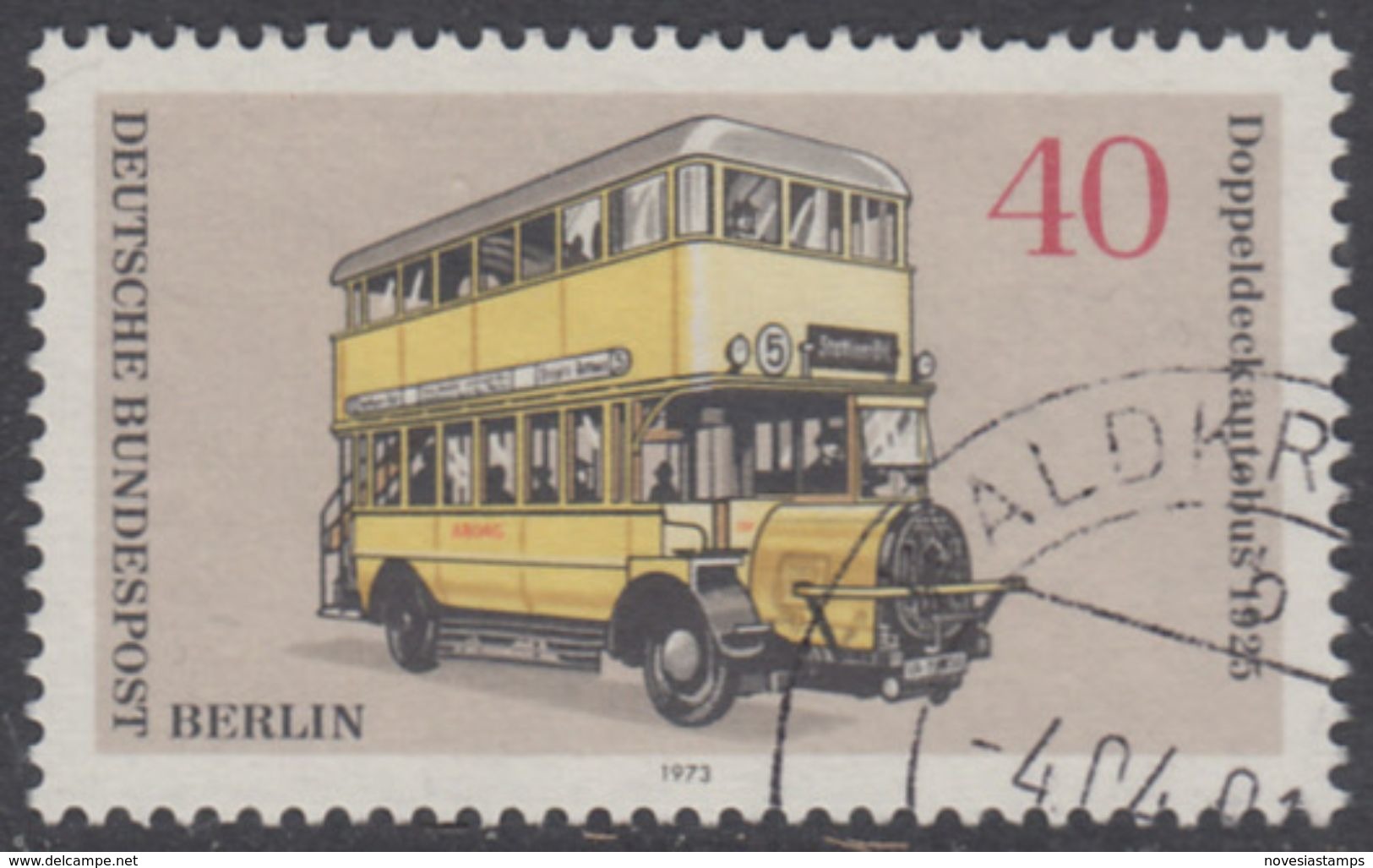 !b! BERLIN 1973 Mi. 450 USED SINGLE (g) - Berlin Public Transfer - Busses: Double-decker Bus (1925) - Oblitérés
