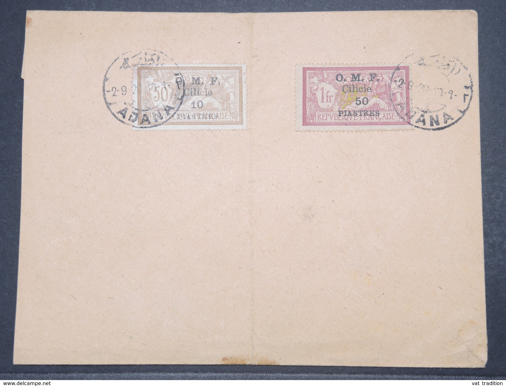 FRANCE / CILICIE - Oblitération De Adana Sur Enveloppe En 1920, Affranchissement  Mersons Surchargés - L 9776 - Storia Postale