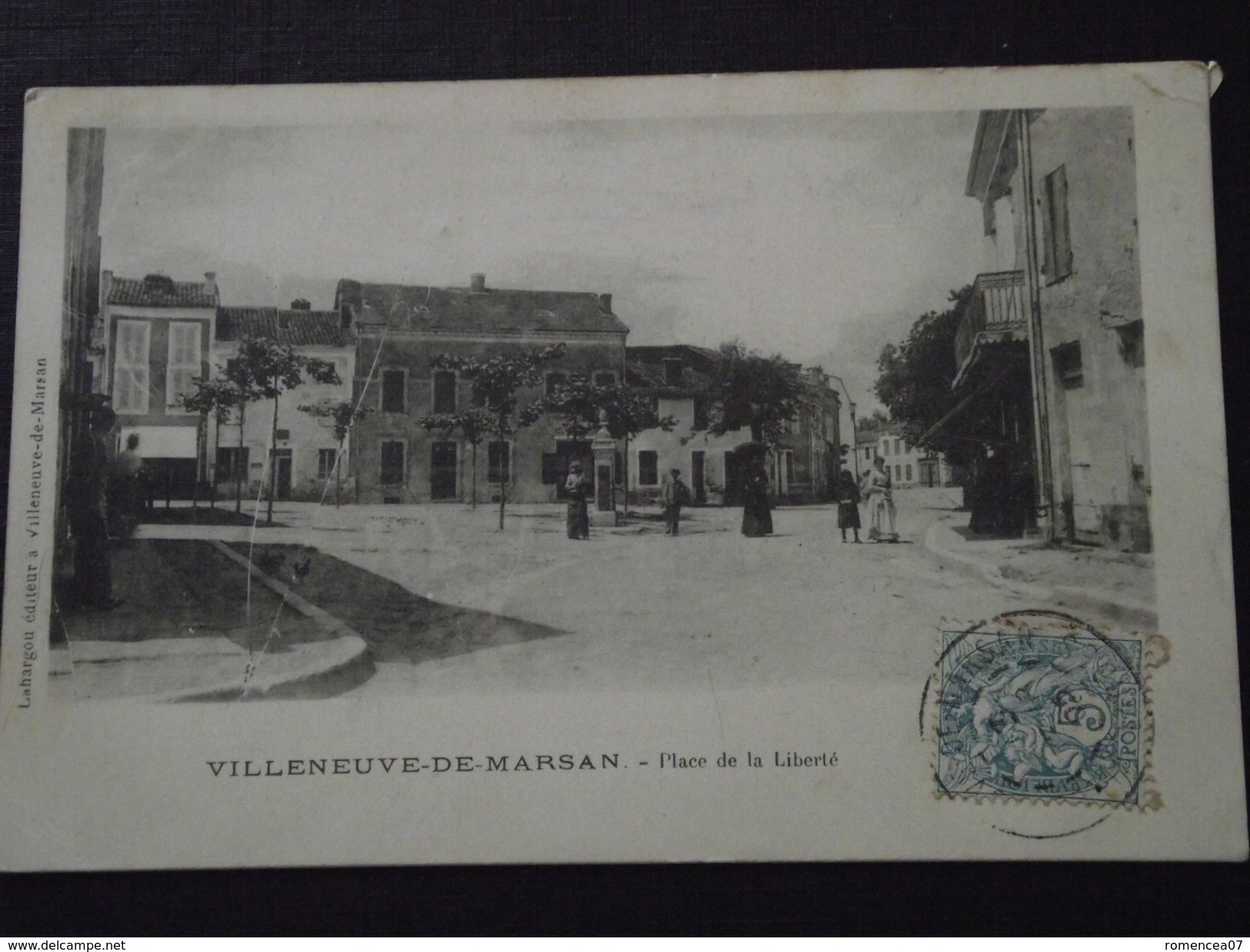 VILLENEUVE-de-MARSAN (Landes) - PLACE De La LIBERTE - Animée - Carte "précurseur" Voyagée Le 3 Février 1905 - Villeneuve De Marsan