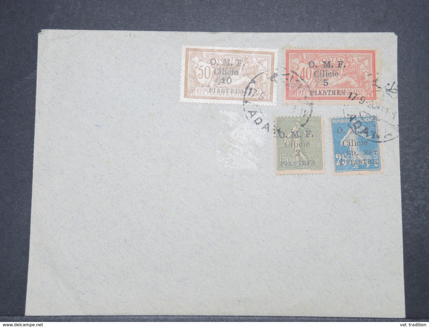 FRANCE / CILICIE - Oblitération De Adana Sur Enveloppe En 1920, Affranchissement  Semeuses / Merson Surchargés - L 9780 - Covers & Documents