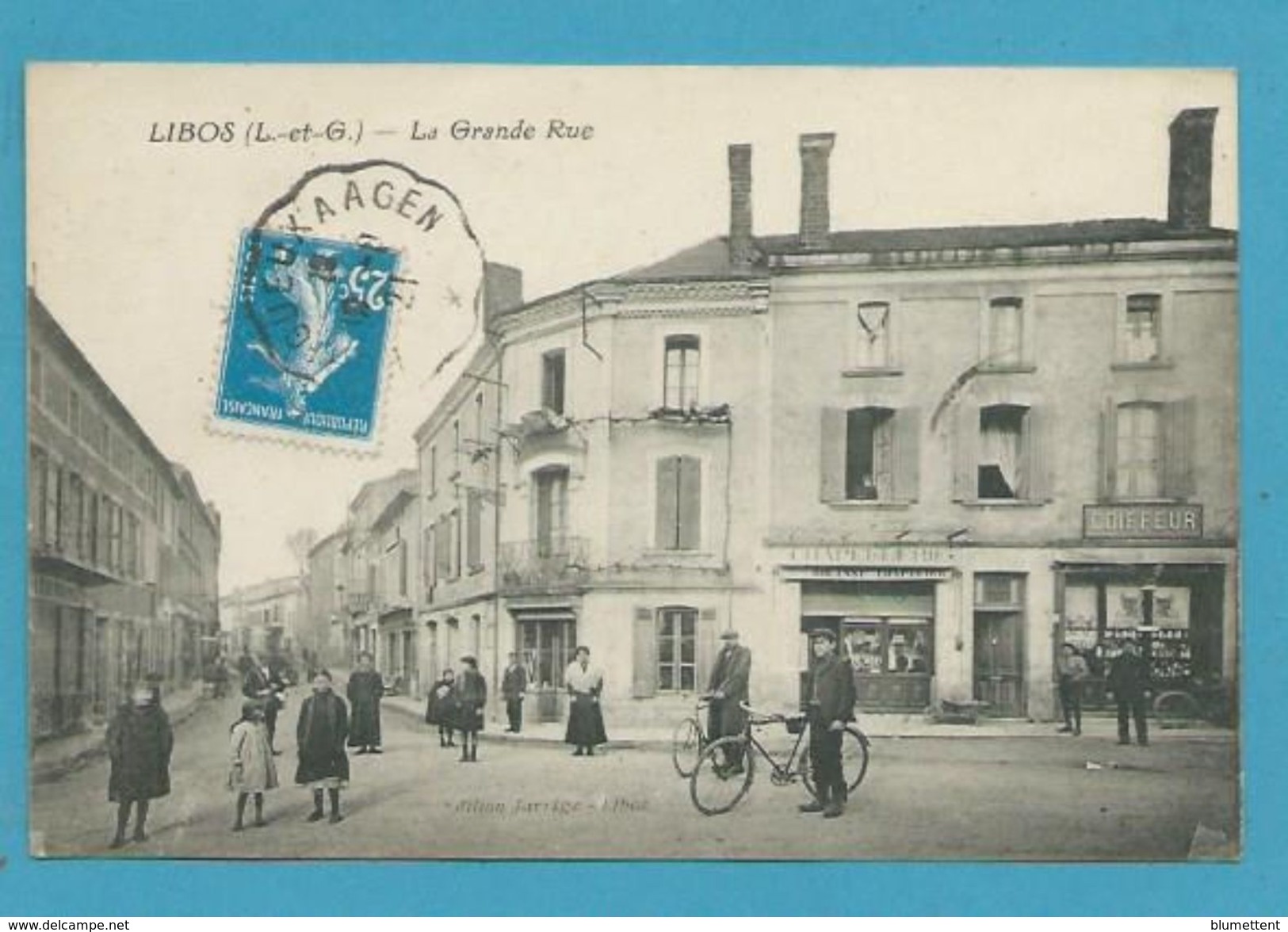 CPA - Commerces La Grande Rue LIBOS 47 - Libos