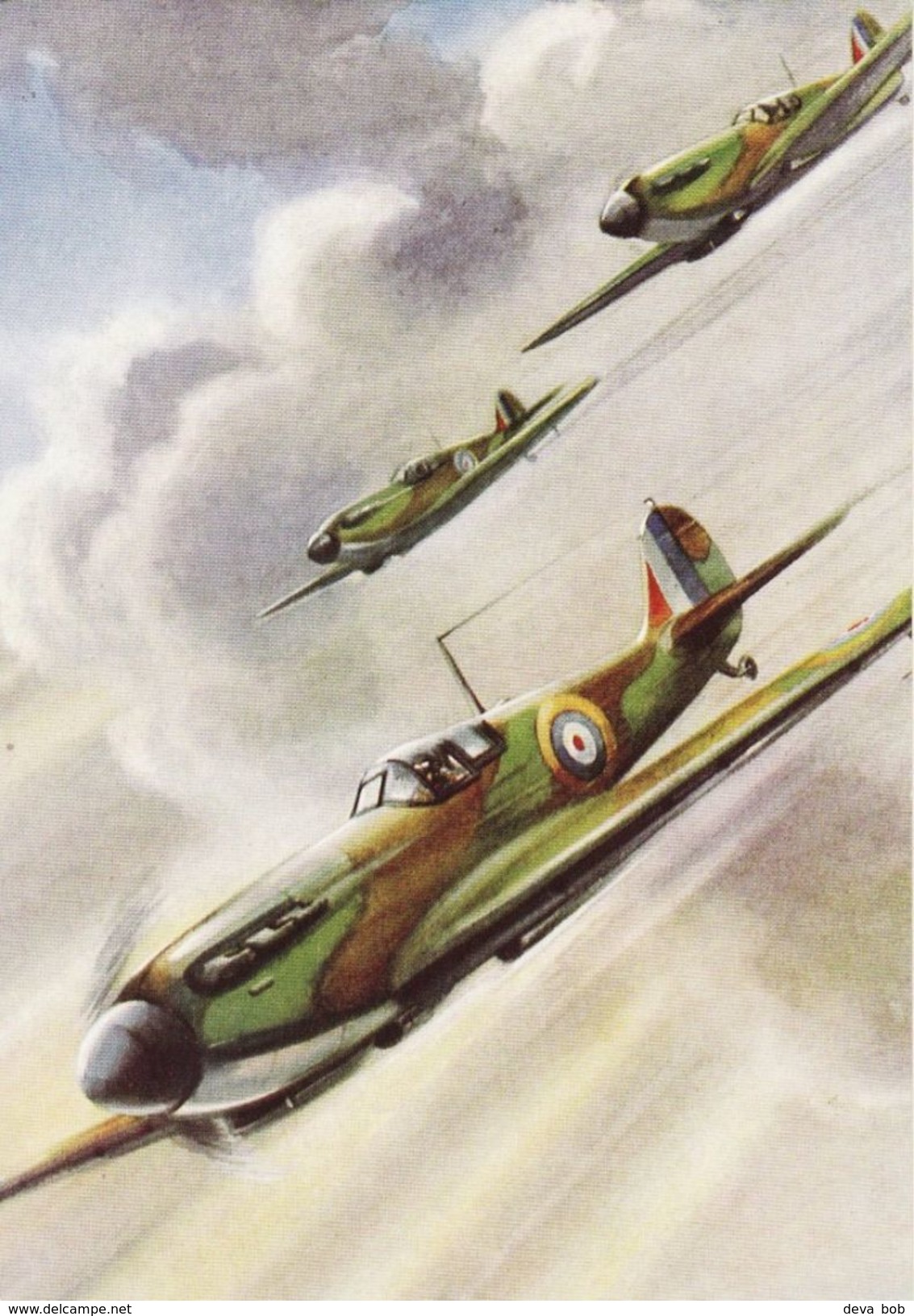 Aviation Art Postcard RAF Supermarine Spitfire Mk.I Aircraft - Roland Davies - 1939-1945: 2nd War