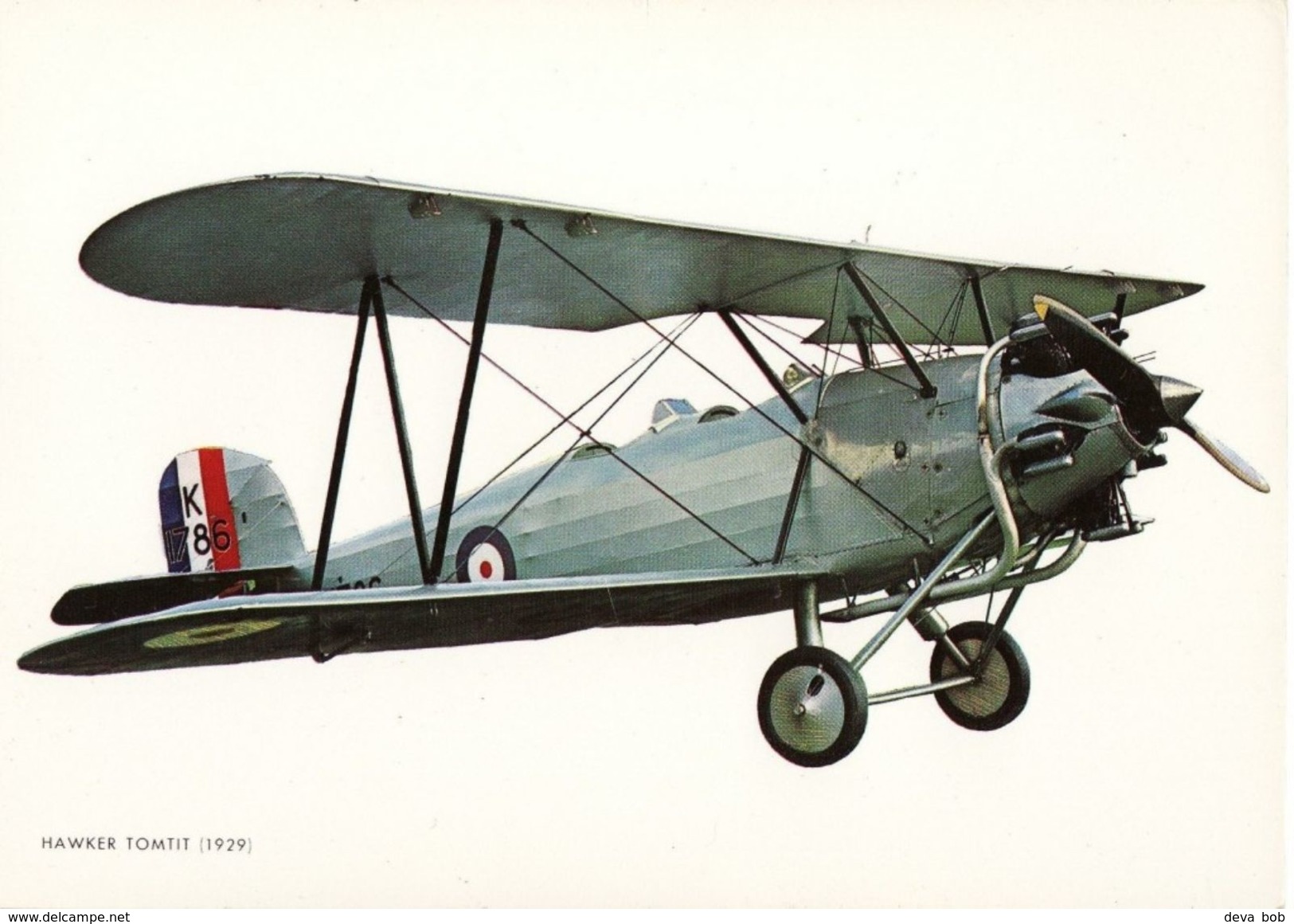 Aviation Art Card Print RAF Hawker Tomtit Trainer Aircraft 1929 - Aviation
