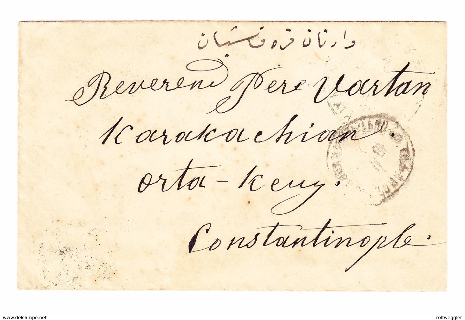 1889 Brief Mit 10 K. Mit Ropit-K2 Konstantinopel 18. Okt.99 Und Seltener  Blauer Stempel  "Constantinople Ortakoy" - Sonstige & Ohne Zuordnung