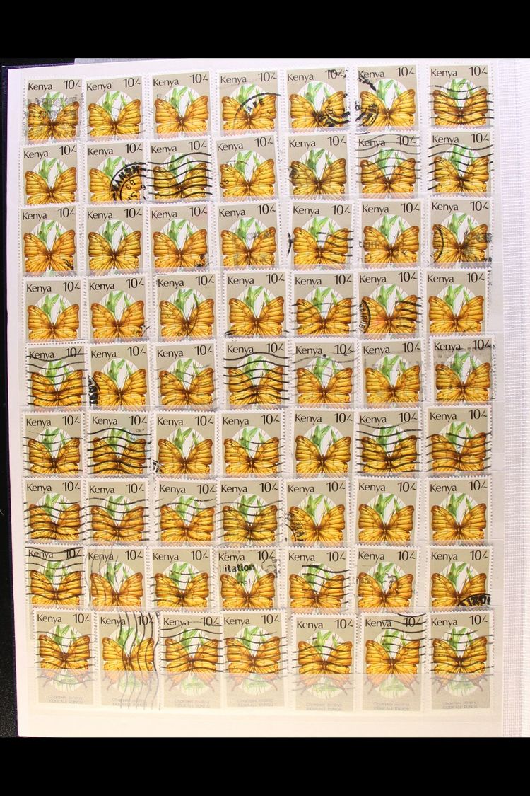 5065 KUT & KENYA DEFINITIVES ACCUMULATION CAT £4000+ 1938-1988. A Large Used Hoard In Nine Stock Books With Perforation - Other & Unclassified