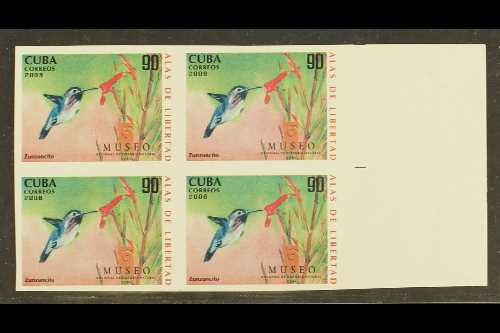 5102 BIRDS - IMPERF PROOFS Cuba 2008 Birds 90c Featuring Zunzuncito (Hummingbird), As Scott 4381, A Superb Imperf Proof - Unclassified