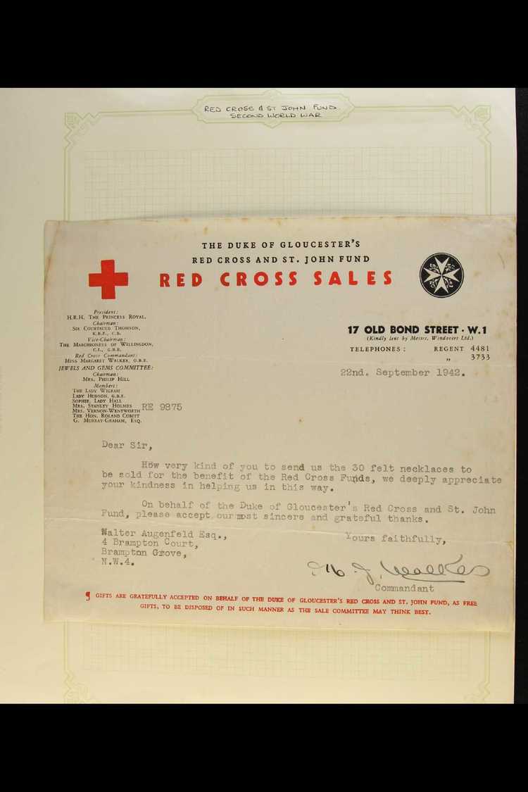 5114 RED CROSS An Interesting Collection Of WWII Red Cross Letters, Cards & Correspondence Inc A 1942 Belgian Red Cross - Unclassified