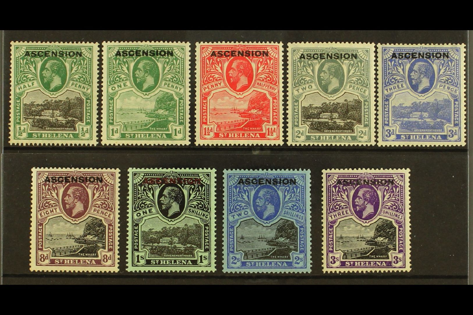 5216 1922 Overprints Complete Set, SG 1/9, Very Fine Mint, Fresh. (9 Stamps) For More Images, Please Visit Http://www.sa - Ascension