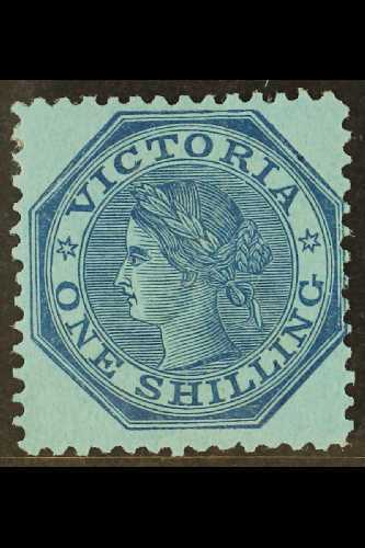 5251 VICTORIA 1867-81 1s Light Blue On Blue Perf 13, SG 138, Fine Mint, Lovely Fresh Colour. For More Images, Please Vis - Other & Unclassified