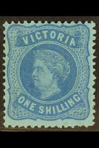 5259 VICTORIA 1873-87 1s Deep Blue On Blue Perf 13, SG 180b, Fine Mint, Fresh. For More Images, Please Visit Http://www. - Other & Unclassified