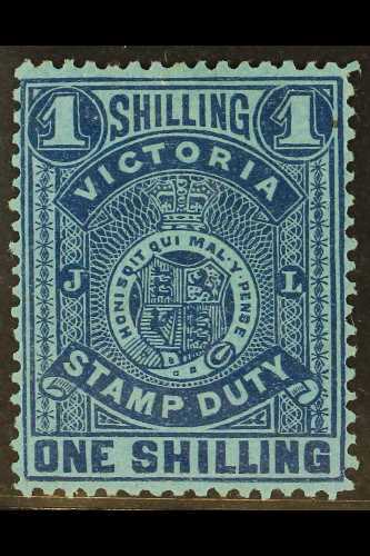 5268 VICTORIA 1884-96 1s Bright Blue On Blue Stamp Duty Series Perf 12½, SG 256c, Fine Mint, Lovely Fresh Colour. For Mo - Other & Unclassified