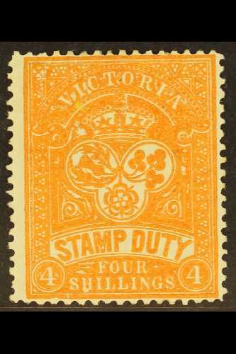 5271 VICTORIA 1884-96 4s Red-orange Stamp Duty Series Perf 12½, SG 269, Fine Mint, Lovely Fresh Colour. For More Images, - Other & Unclassified