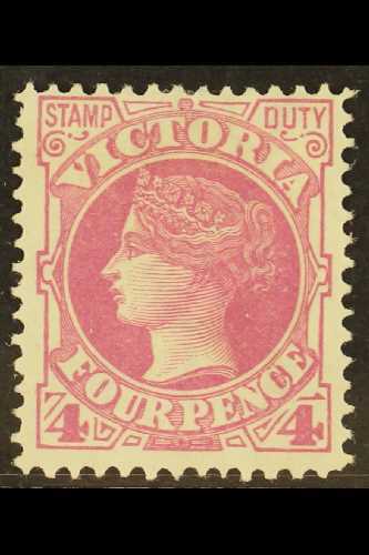 5277 VICTORIA 1885-95 4d Magenta, SG 300, Fine Mint, Very Fresh. For More Images, Please Visit Http://www.sandafayre.com - Other & Unclassified
