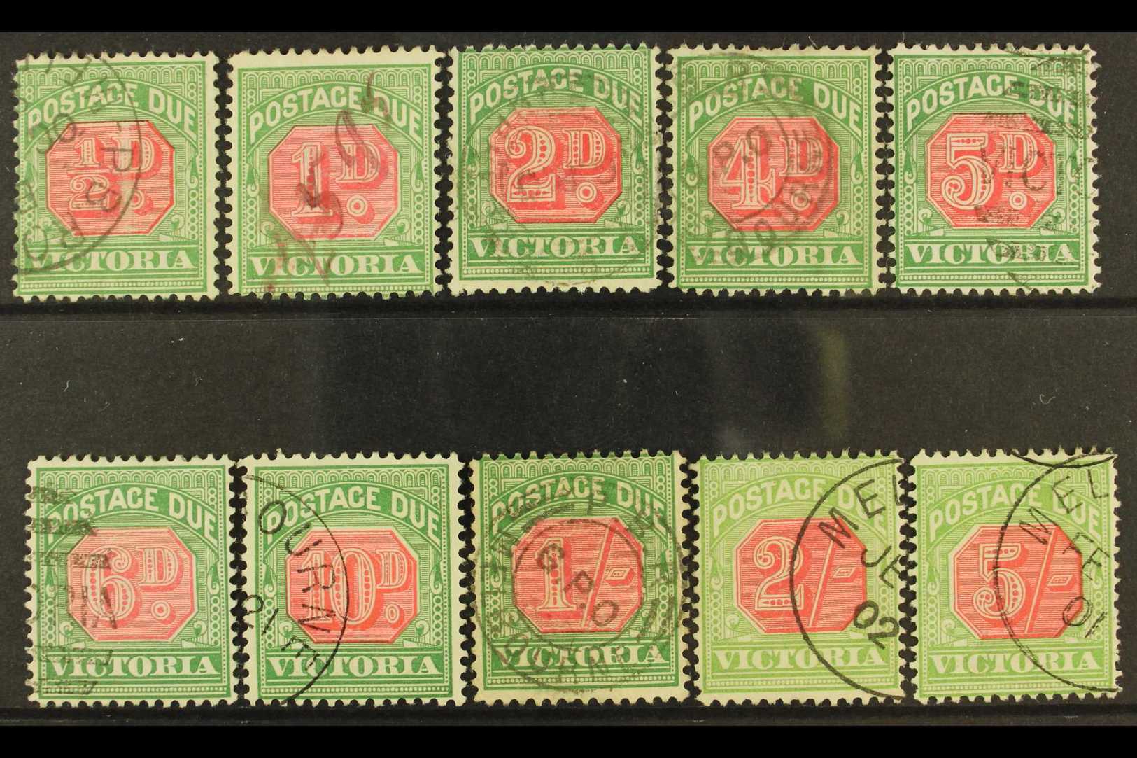 5285 VICTORIA 1895-96 Postage Due Set, SG D11/20, Fine Used, The 10d, 2s And 5s Are C.t.o. (10) For More Images, Please - Other & Unclassified