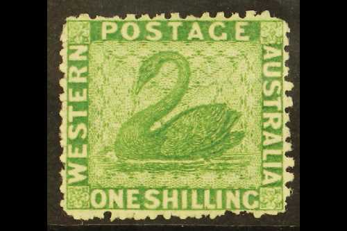 5314 WESTERN AUSTRALIA 1864-79 1d Bright Green Perf 12½ WATERMARK REVERSED Variety, SG 61 Var, Fine Mint, Very Fresh, Un - Other & Unclassified