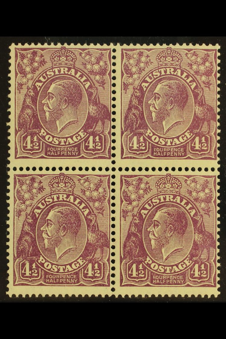 5338 1926-30 4½d Violet KGV, Perf 13½x12½, SG 103, BLOCK OF FOUR Never Hinged Mint. For More Images, Please Visit Http:/ - Other & Unclassified