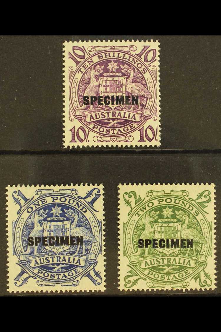 5353 1949-50 10s, £1 And £2 Coat Of Arms "SPECIMEN" Overprinted Set Complete, SG 224bs/ds, Never Hinged Mint (3 Stamps) - Other & Unclassified