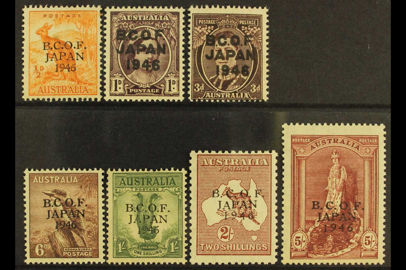 5369 BRITISH COMMONWEALTH OCCUPATION FORCE (JAPAN) 1946-47 Complete Overprinted Set On Stamps Of Australia, SG J1/J7, Ne - Other & Unclassified