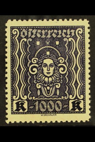 5417 1922-24 1000k Deep Violet On Yellow Perf 11½ (Michel 404 B, SG 505b), Very Fine Never Hinged Mint, Very Fresh & Sca - Other & Unclassified
