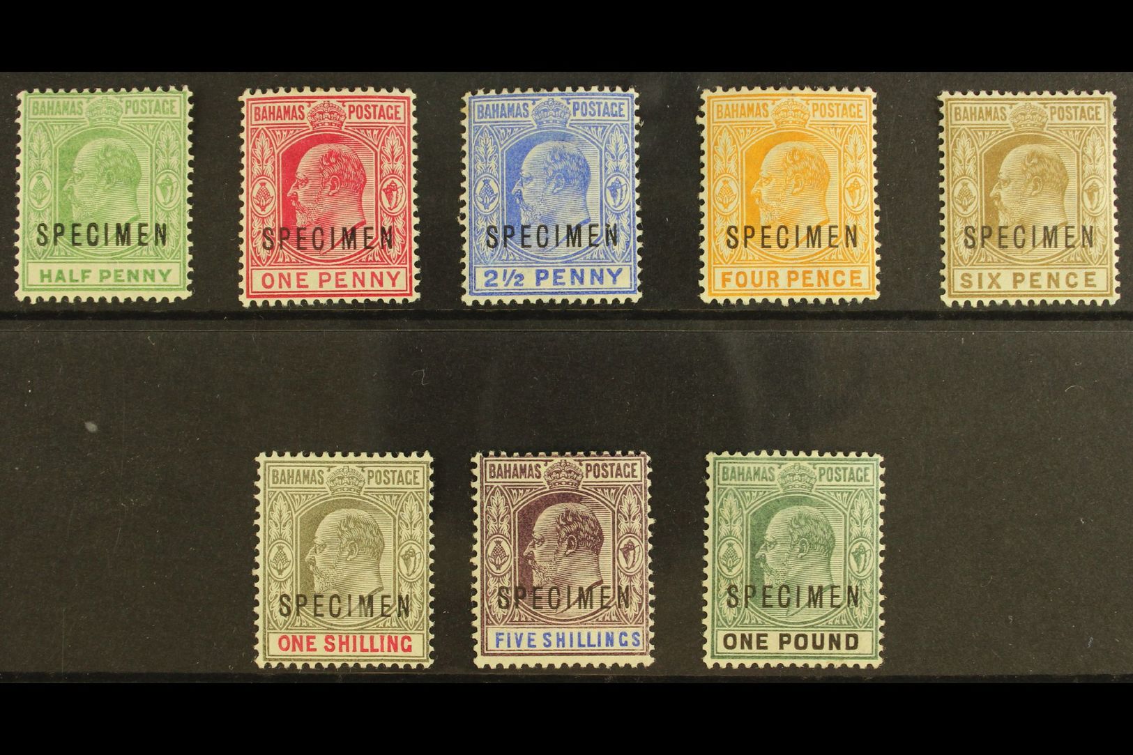 5435 1902-06 Ed VII Set To £1 Plus 1906 ½d Green, Overprinted "Specimen", SG 62s-70s, 71s, Very Fine And Fresh Mint. (8 - Other & Unclassified