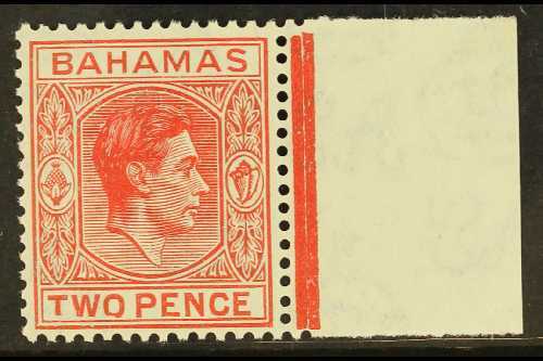 5443 1938-52 2d Scarlet SHORT "T" Variety, SG 152ba, Fine Never Hinged Mint Marginal Example, Fresh. For More Images, Pl - Other & Unclassified