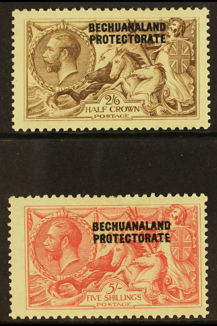 5501 1913-24 2s6d Chocolate-brown, And 5s Rose-carmine Seahorses, Bradbury Printings, SG 88/89, Fine Mint. (2 Stamps)  F - Other & Unclassified