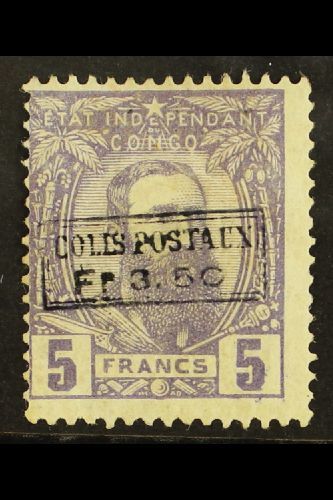 5520 INDEPENDENT STATE OF CONGO 1889 3.50fr On 5f Violet (Colis Postaux) Boxed Surcharge, Cobb CP4, Fine Mint For More I - Other & Unclassified