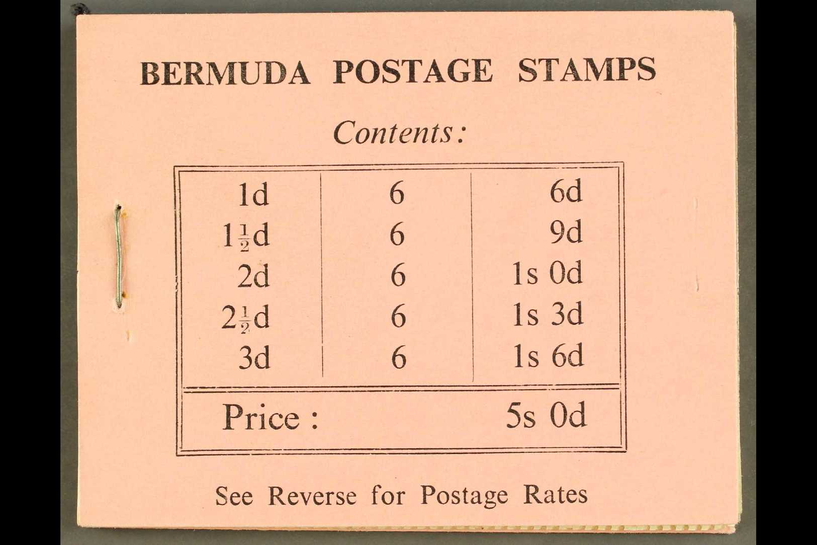 5531 1948 5s Complete Booklet, SG SB1, Never Hinged Mint. For More Images, Please Visit Http://www.sandafayre.com/itemde - Bermuda