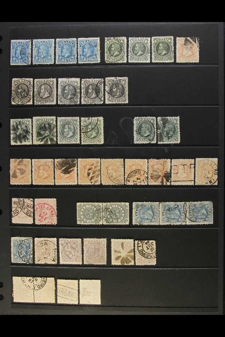 5564 1881-88 USED ACCUMULATION - POSTMARK INTEREST - Incl. 1881 50r Blue X4, 100r Olive-green, 200r Pale Red-brown, 1882 - Other & Unclassified