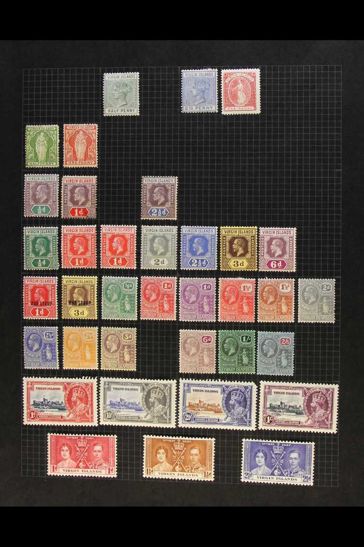 5619 1883-1953 MINT COLLECTION Incl. A Few QV & KEVII Issues, KGV To 2s6d Value, 1935 Silver Jubilee Set, KGVI Basic Set - British Virgin Islands