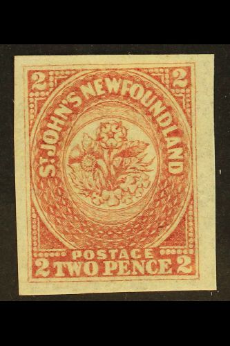 5677 1862 2d Rose Lake, SG 17, Superb Mint With Enormous Margins All Round. Senf Bros Guarantee On Reverse. Wonderful St - Other & Unclassified