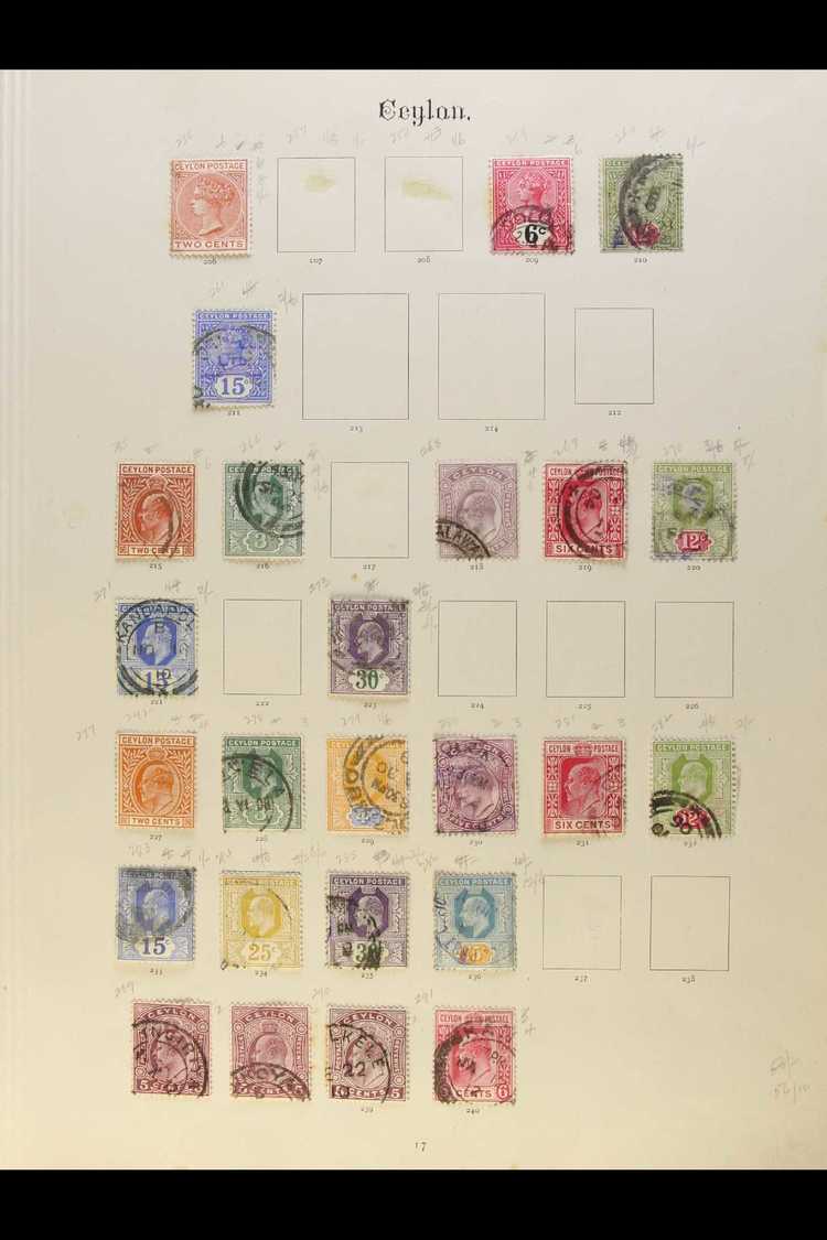 5798 1872-1954 USED COLLECTION A Useful Old Time Collection Presented On Album Pages. Includes QV Ranges To 30c, KEVII R - Ceylon (...-1947)