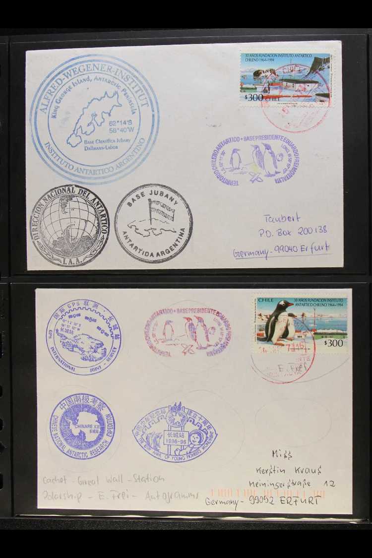 5811 ANTARCTIC COVERS 1978-2001 Superb Collection Of All Different SPECIAL COVERS Presented On Stock Pages, Bearing Vari - Chile